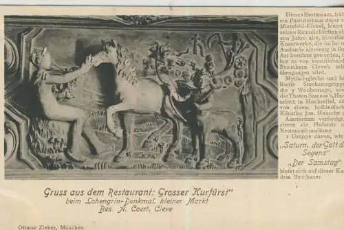 Gruss aus dem Restaurant:  "Grosser Kurfürst" - "Saturn, der Gott des Segen" - Der Samstag - von 1901 (AK59500)