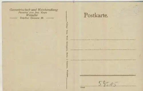 Weinähr - Gastwirtschaft und Weinhandlung -  von Jos. Kops - von 1931 (AK59515)