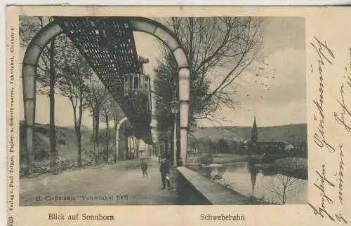 Blick auf Sonnborn - Schwebebahn - von 1908 (AK59524)