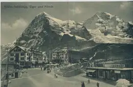 Kleine Scheldegg - Eiger und Mönch - Jungfrau-Bahn und Hotels - von 1930 (AK59539)