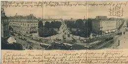 BERLIN - Palast Hotel - Blick durch die Leipziger Strasse - Potsdamer Platz -  Klappkarte !!  von 1902 (AK59567)