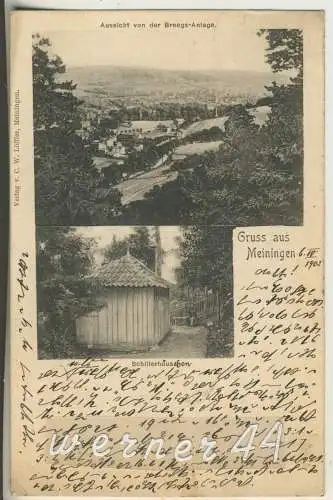 Gruss aus Meiningen - 2 Ansichten - von 1903 (AK10664)