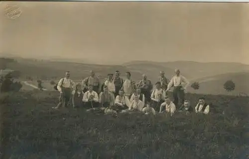 Gruppenfoto auf Wiese  v. 1910 (AK54228)