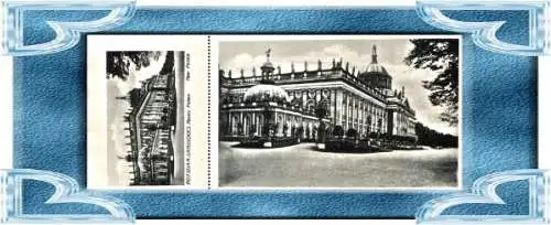Potsdam - Sanssouci - Neues Palais - mit Karte in Klein -  v. 1920 (AK8017)