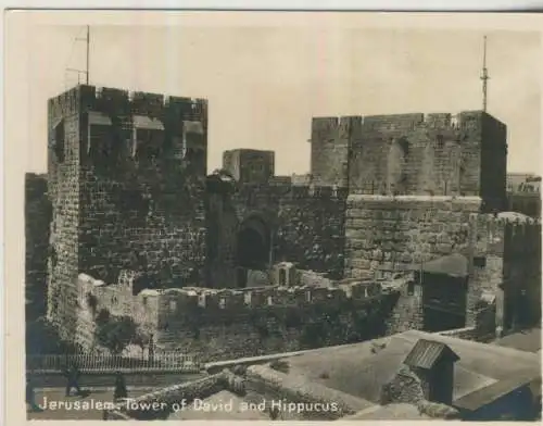 Jerusalem - Tower of David and Hippucus - 9,1cm x 7,2cm - (F59626)
