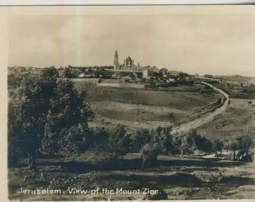 Jerusalem -  View of the Mount Zion - 9,1cm x 7,2cm - (F59647)