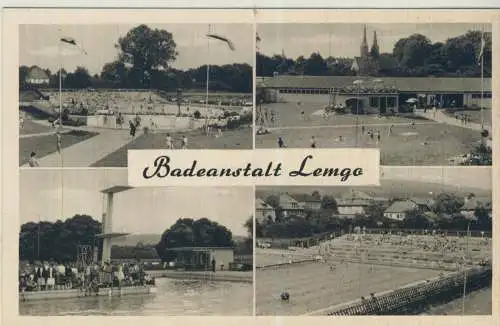 Badeanstalt Lemgo - 4 Ansichten - von 1960 (AK59766)