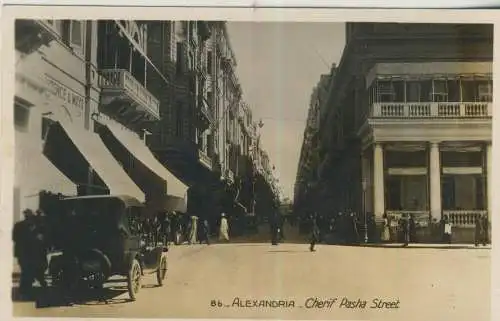 Alexandria - Cherif Pasha Street - von 1928 (AK59686)