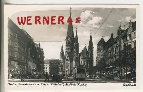 Berlin - Tauentzienstr. und Kaiser-Wilhelm Gedächnis Kirche - von 1937 (AK35546)