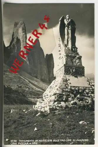 RIFUGIO AURONZO - Monumento Bersaglieri  alle Tre Cime di Lavaredo   - von 1952 (AK35574)