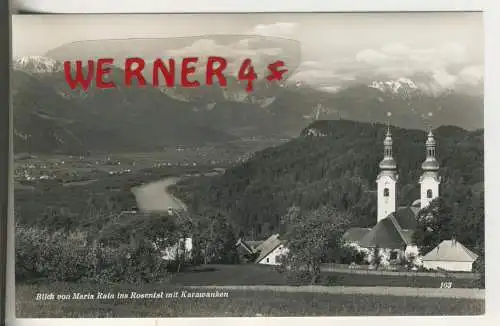 Blick von Maria Rain ins Rosental mit Karawanken - von 1957 (AK35597)