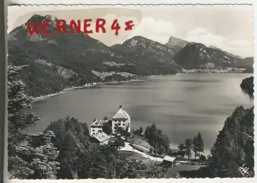 Schloß Fuschl am Fuschlsee mit Schober und Schafberg - von 1970 (AK34549)