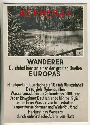 Rhumspringe - Südharz - Die Rhume-Quelle - von 1970 (AK34569)