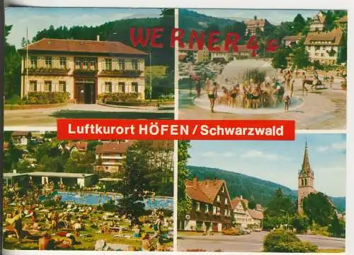 Luftkurort HÖFEN - Schwarzwald - 4 Ansichten - von 1973 (AK34579)