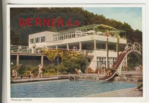 Wiesbaden - Opelbad - von 1965 (AK34587)