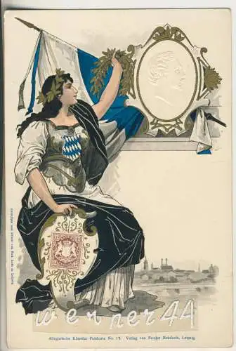 Bayern - Victoria präsentiert den 12er Kreuzer - mit Prägekopf im Medaillon    - von 1880 (AK35315a)