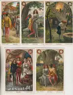 5x AK - Künstler-AK Oskar Herrfurth: Ludwig Bechstein - Märchen Siebenschön    - von 1920 (AK35318a-35322a)