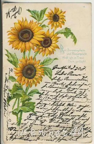 Sonnenblumen mit Spruch     - von 1902 (AK35338a)