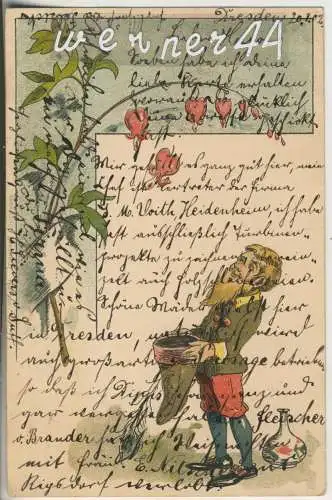 Junger Mann fängt Herzen     - von 1902 (AK35339a)