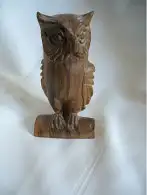 Eule aus Olivenholz - von Mykonos - Juli 1960 (1053) Preis reduziert