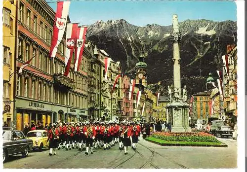 Innsbruck -Maria-Theresien-Straße mit Nordkette - Wiltener Stadtmusikkapelle - von 1965 (AK6305)