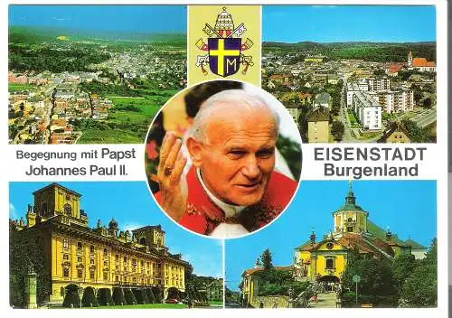 Eisenstadt Burgenland - 4 Ansichten und Papst Johannes Paul II. - von 1980 (AK6327-4)