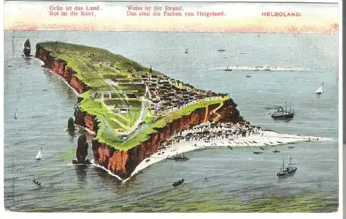Insel Helgoland - Vogelperspektve - mit Spruch - von 1911 (AK6376)