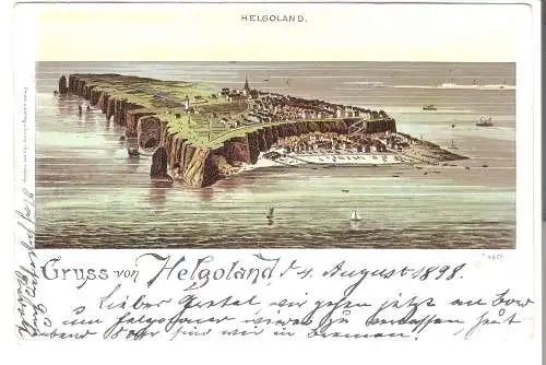 Helgoland - Gruß von Helgoland - Vogelperspektive - von 1898 (AK6379)