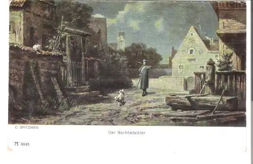 Der Nachtwächter - von C. Spitzweg.  - von 1920 (AK6388)