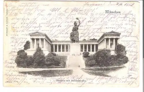 München - Bavaria mit Ruhmeshalle   - von 1902 (AK6407)