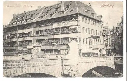 Nürnberg - Museumsbrücke u. Plobenhof  - von 1906 (AK6415)