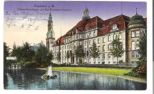 Frankfurt a.M. -Hohenzollernanlagen und kgl. Eisenbahndirektion - von 1917 (AK6418)