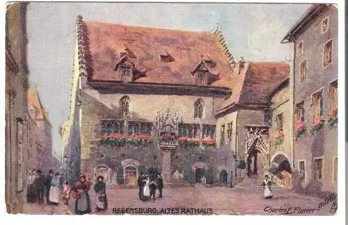 Regensburg - Altes Rathaus - von Charles F. Flower - TUCK'S POSTKARTE - von 1907 (AK6427)