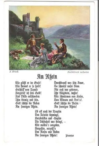 Am Rhein - von A.Broch mit Preislied - "Bunte Reihe" Nr.21 - von 1930 (AK6435)