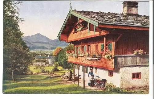 Bäuerin mit Kind vor Bauernhaus - von 1915 (AK6454)
