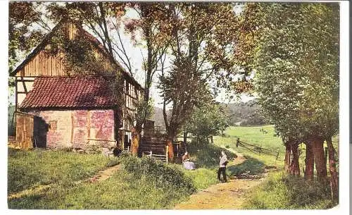 Paar im Gespräch am Bauernhaus - von 1915 (AK6456)