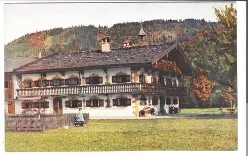 Bauersfrau mit Kind am Zaun vor dem Bauernhaus - von 1915 (AK6457)