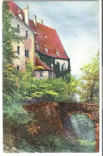Burg mit Brücke über Wassergraben  - von 1905 (AK6462)