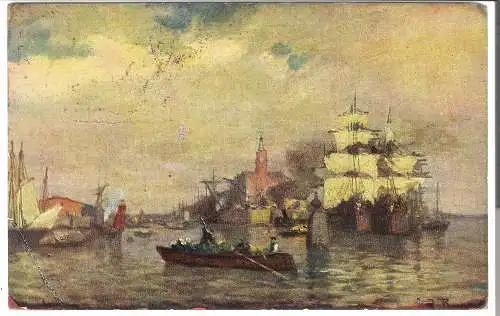 Schiffe im Hafen von J. R.   - von 1917 (AK6474)