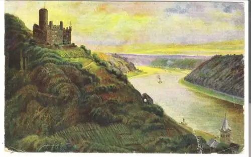 Burg Maus am Rhein von H. Hoffmann  - von 1935 (AK6481)