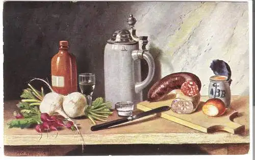 Bayerische Brotzeit - von 1911 (AK6485)