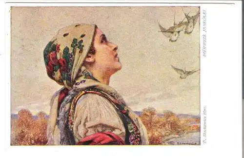 Polnische Malerei - PIERWSZE JASKOLKI  von P. Stachiewicz    - von 1926 (AK6500)