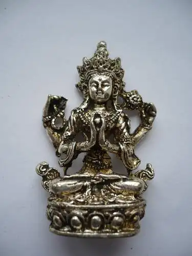 Versilberte Hindu Gottheit - Figur  - älter (1074) Preis reduziert