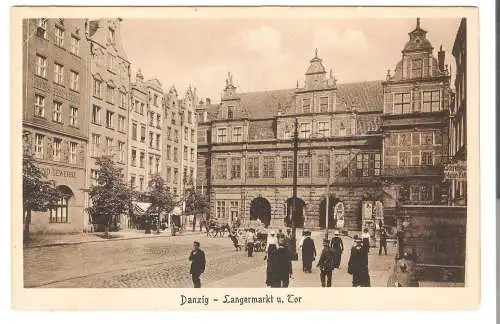 DANZIG - Langermarkt u. Tor - von 1918 (AK6520)