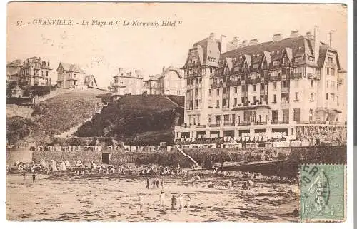 GRANVILLE - La Plage et "Le Normandy Hôtel"  - von 1924 (AK6578)