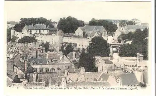 Caen - Panorama - pris de l'Église Saint-Pierre - Le Château (Caserne Lefèvre)  - von 1936 (AK6592)