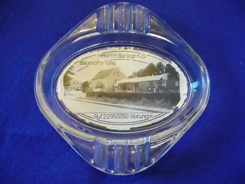 Glas Aschenbecher - Heinrich Barlage K.-G. - Baustoffe-Glas - Nordhorn (1154) Preis reduziert