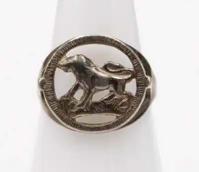 Silberring - 825er - Durchbrucharbeit - Motiv Löwe - offene Schiene (1179) Preis reduziert