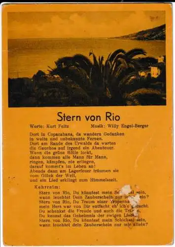 Liederkarte : Stern von Rio - Bild und Liedtext - von 1934  (AK6621)