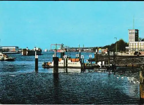 Weser bei Vegesack mit Blick auf die Fähre nach Lemwerder - von 1964 (AK6685)